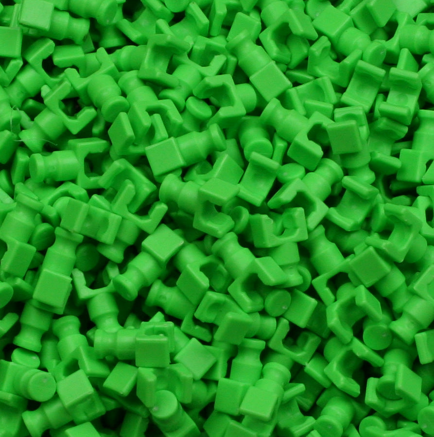 Pack 500 K'NEX Clip with Rod end Fluor. Green