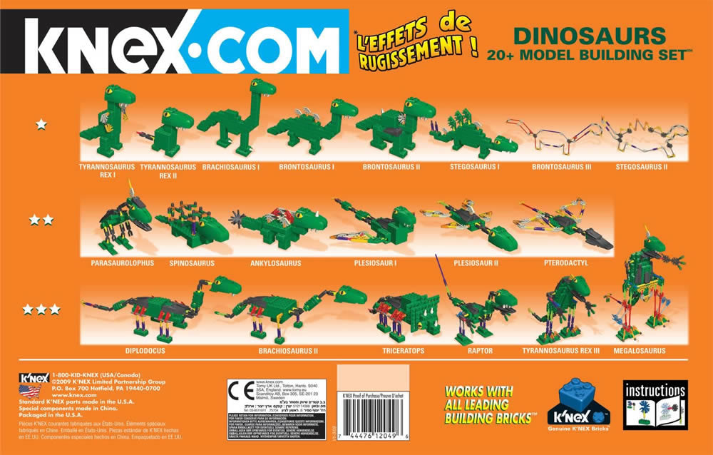 K'NEX Dinosaur 20+ Model Building Set | knexusergroup