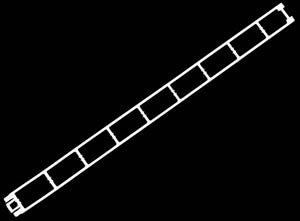 MICRO K'NEX Coaster Track 410mm straight White (16in.)