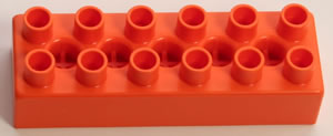 Kid K'NEX Brick 2 x 6 Orange