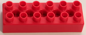 Kid K'NEX Brick 2 x 6 Red