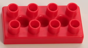 Kid K'NEX Brick 2 x 4 flat Red