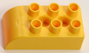 Kid K'NEX Brick 2 x 3 Rounded end Yellow