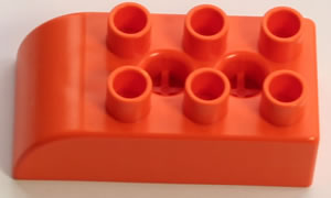 Kid K'NEX Brick 2 x 3 Rounded end Orange