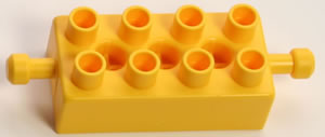 Kid K'NEX Brick 2 x 4 rod axle Yellow