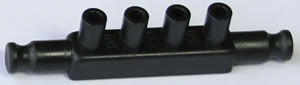 K'NEX Brick 1 x 4 rod axle long studs Black