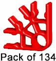 Pack 134 K'NEX Connector 3-way Red